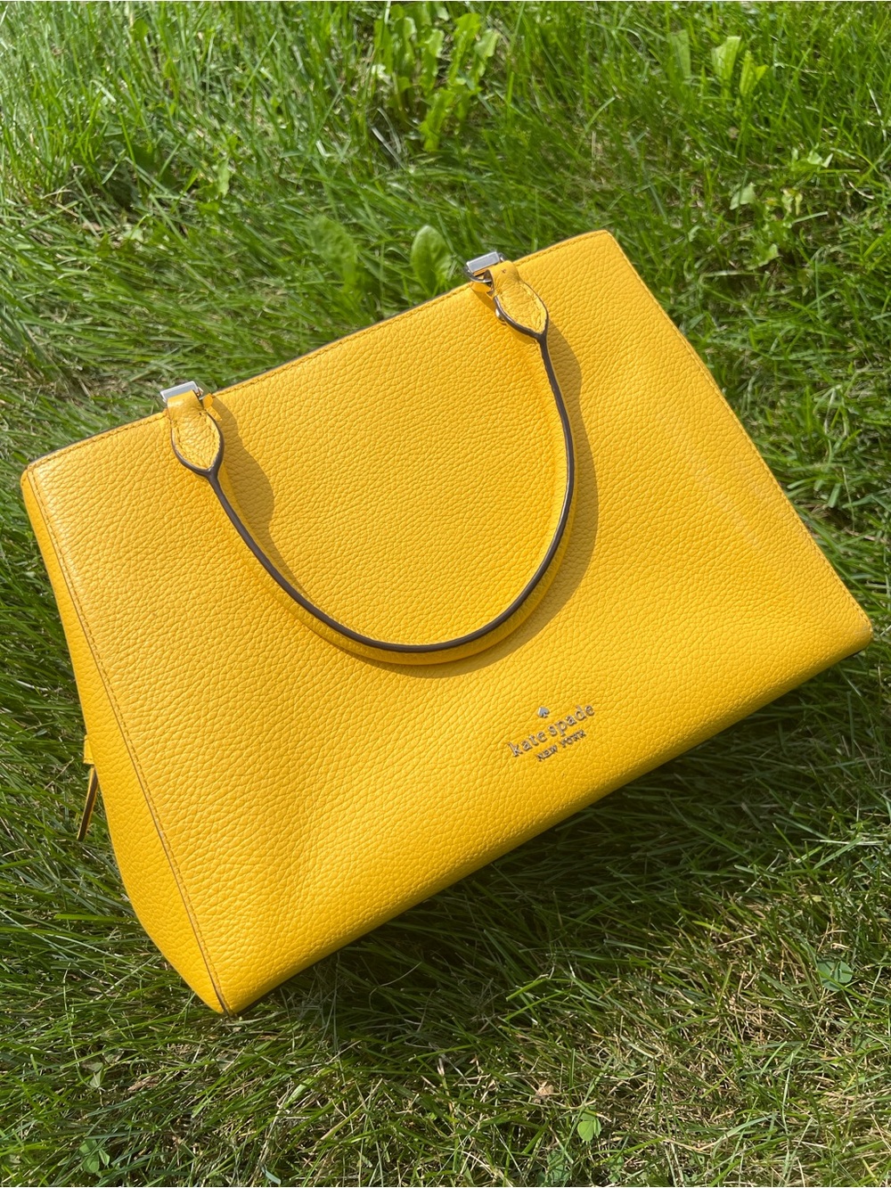 Kate Spade Sunny Yellow Pebble Leather Satchel